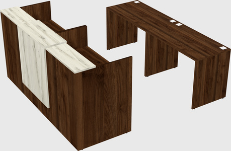 Shared u-shaped reception desks