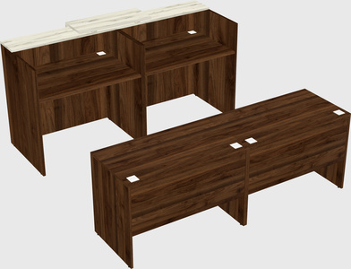 Shared u-shaped reception desks