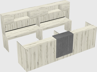 Shared u-shaped reception desks