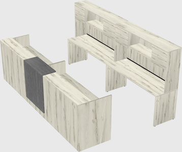 Shared u-shaped reception desks