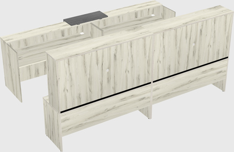 Shared u-shaped reception desks