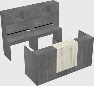 Shared u-shaped reception desks