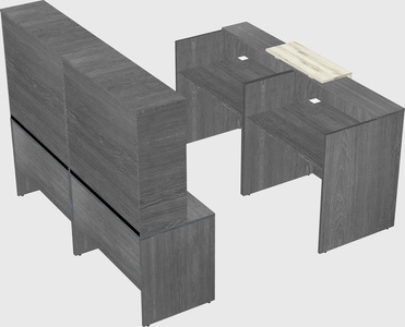 Shared u-shaped reception desks