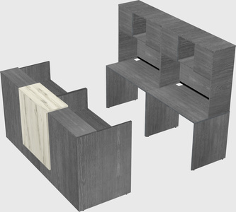 Shared u-shaped reception desks