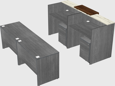 Shared u-shaped reception desks