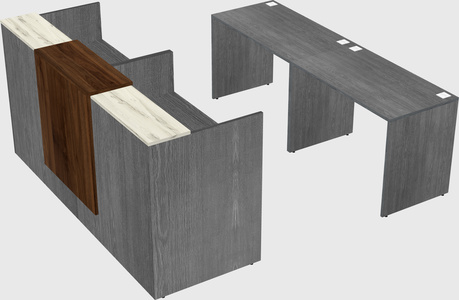 Shared u-shaped reception desks