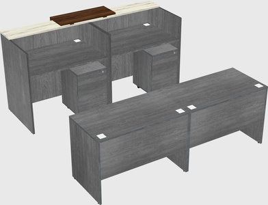 Shared u-shaped reception desks