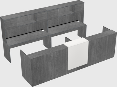 Shared u-shaped reception desks