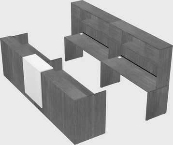 Shared u-shaped reception desks
