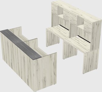 Shared u-shaped reception desks