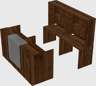 Shared u-shaped reception desks