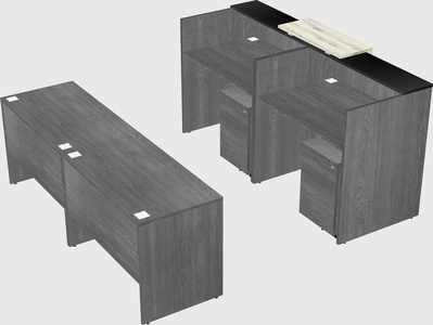 Shared u-shaped reception desks
