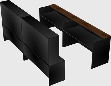 Shared u-shaped reception desks
