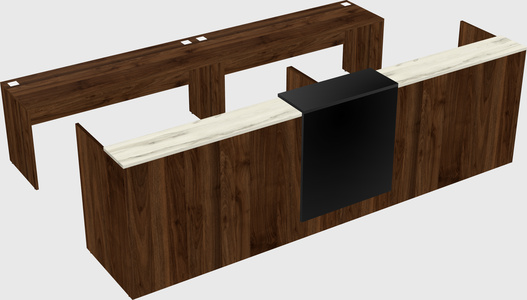 Shared u-shaped reception desks