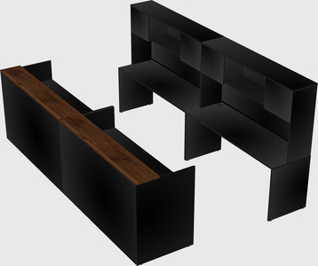Shared u-shaped reception desks
