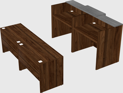 Shared u-shaped reception desks