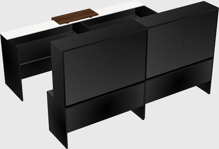 Shared u-shaped reception desks