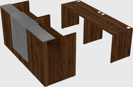 Shared u-shaped reception desks