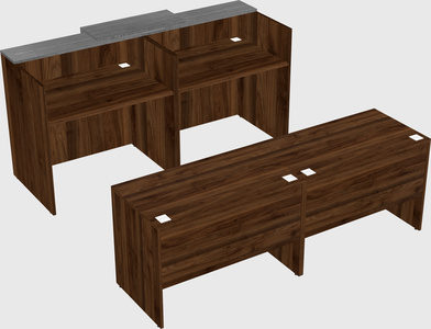 Shared u-shaped reception desks