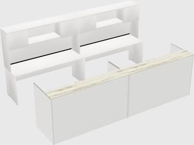 Shared u-shaped reception desks