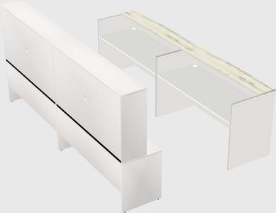 Shared u-shaped reception desks