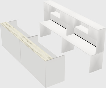 Shared u-shaped reception desks