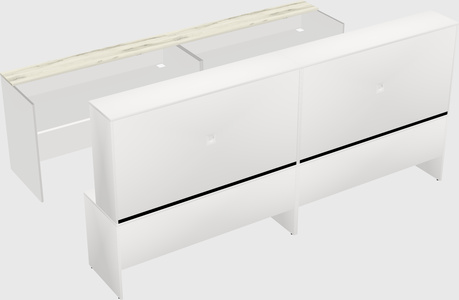 Shared u-shaped reception desks