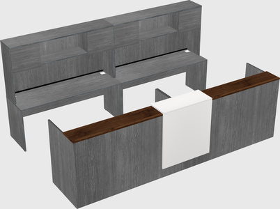 Shared u-shaped reception desks
