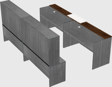 Shared u-shaped reception desks
