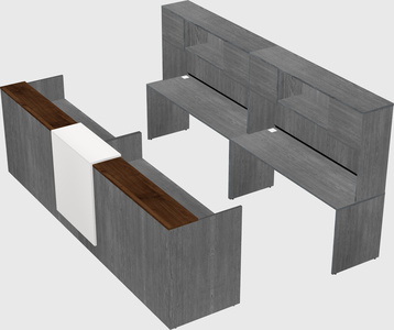 Shared u-shaped reception desks