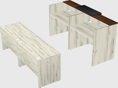 Shared u-shaped reception desks