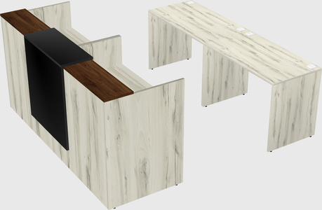 Shared u-shaped reception desks