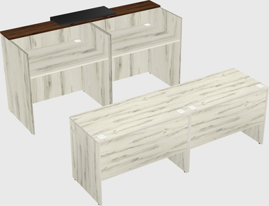 Shared u-shaped reception desks