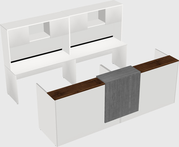 Shared u-shaped reception desks