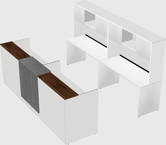 Shared u-shaped reception desks