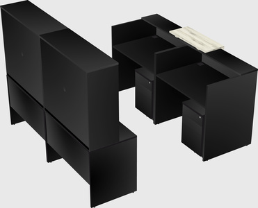 Shared u-shaped reception desks