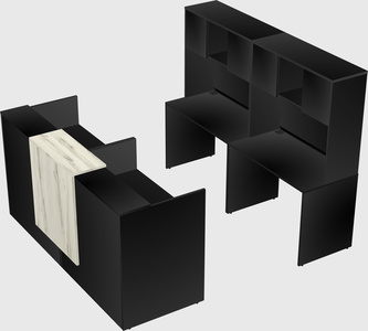 Shared u-shaped reception desks