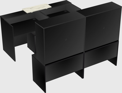 Shared u-shaped reception desks