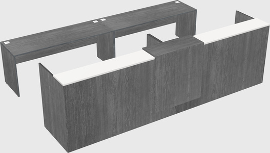 Shared u-shaped reception desks