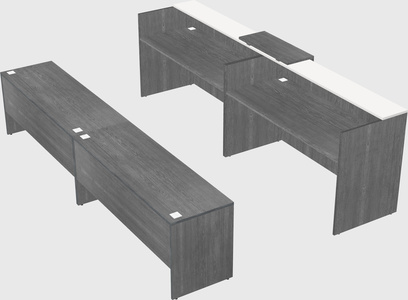 Shared u-shaped reception desks