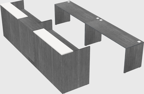 Shared u-shaped reception desks