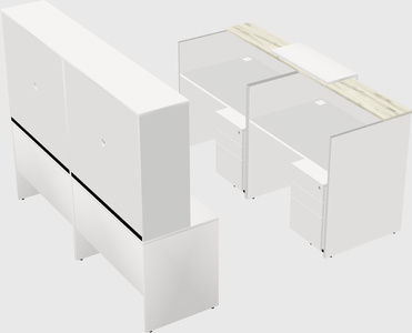Shared u-shaped reception desks