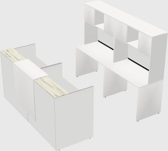 Shared u-shaped reception desks