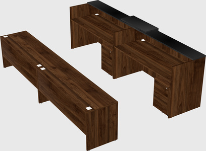 Shared u-shaped reception desks