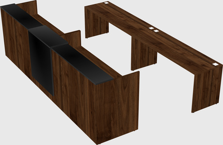 Shared u-shaped reception desks