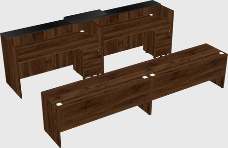 Shared u-shaped reception desks