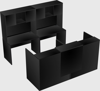 Shared u-shaped reception desks