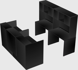 Shared u-shaped reception desks