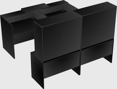 Shared u-shaped reception desks