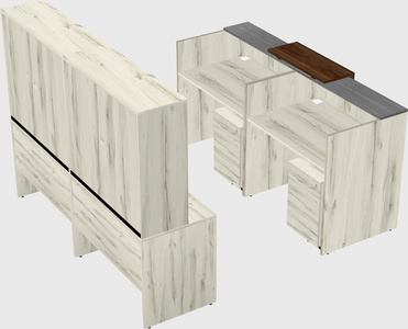Shared u-shaped reception desks